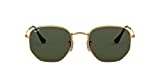 Ray-Ban Rb3548N Hexagonal Flat Lens Sunglasses, Gold/G-15 Green, 54 mm
