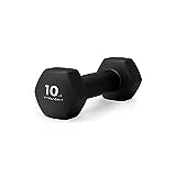 Neoprene Coated Hex Shaped Dumbbell Hand Weight For Home Gym Exercise Size 10 Pound (10, Single)