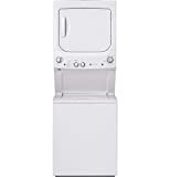 GE GUD27ESSMWW Unitized Spacemaker 3.8 Washer with Stainless Steel Basket and 5.9 Cu. Ft. Capacity Electric Dryer, White