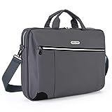 Laptop Bag 17 Inch, HXLGMD Waterproof Slim Laptop Carrying Case Lightweight Business Briefcase for Men Women, Protective Shoulder Bag Compatible for HP, Dell, Lenovo, Asus, Macbook-Grey