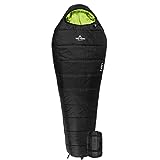 TETON Sports LEEF Lightweight Adult Mummy Sleeping Bag; Great for Hiking, Backpacking and Camping; Free Compression Sack; Black , Adult - 87' x 34' x 22