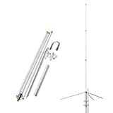 UAYESOK Amateur Base Antenna Dual Band 2m/70cm 7.2ft Fiberglass Mobile Radio Antenna Vertical Base Station Antenna 5.5/8.5dBi So239 Connector for Repeater System Radio Scanner Vehicel Truck