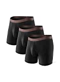 DAVID ARCHY Men's Underwear Bamboo Rayon Breathable Super Soft Comfort Lightweight Pouch Boxer Briefs no Fly in 3 Pack (M, Black)