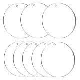 Acrylic Blanks, Transparent Circle Discs, 3 Inch Clear Acrylic Blanks with Holes for DIY Keychain Halloween Christmas Decoration , Pack of 10
