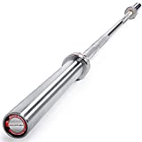 Iron Crush Olympic Barbell Bar - Multifunction 7-Foot Weight Bar for Weightlifting, Bench Press, Deadlift, Powerlifting, CrossFit Training - No. 45 Steel, Hard Chrome Finish - 750 lbs Max Load Capacity - Home Gym Fitness Equipment.