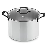 GrandTies Tri-Ply Stainless Steel Stock Pot Induction Cookware – 12 QT Capsule Bottom Stainless Steel Pot, Marquina Black Metal Handles Kitchen Cooking large Pot with Lid, Dishwasher Safe Pot & Pan