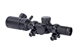 Monstrum 1-4x20 Rifle Scope with Rangefinder Reticle and Medium Profile Scope Rings | Black
