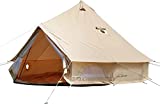 DANCHEL OUTDOOR 4 Season Canvas Yurt Tent with 2 Stove Jacks for Glamping, Cotton Bell Tent for 4-6 Person Camping, 16.4ft/5M