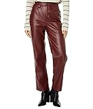 Madewell The Perfect Vintage Straight Jean: Pleather Edition Dark Cabernet 30