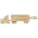 Rembrandt Charms 18 Wheeler Transport Charm, Gold Plated Silver