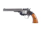 Bear River Schofield No. 3 Revolver - .177 Full Metal Airgun Pistol - CO2 BB Gun Shoot BB or Pellet Ammo Nickel Finish