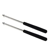 Othmro 1.6M,Telescopic Handheld Flagpoles,Stainless Steel,Telescopic Guide Flag Pole,Teaching Pointer,for Tour Guides and Teachers,Black 2pcs