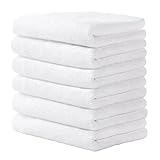 Looxii Baby Washcloths Luxury Bamboo Wash Cloths Ultra Soft Face Towel for Baby Registry as Shower 6 Pack (12'x12', White)