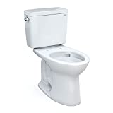 TOTO Drake Two-Piece Elongated 1.6 GPF Universal Height TORNADO FLUSH Toilet with CEFIONTECT, Cotton White - CST776CSFG#01
