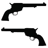 Auto Vynamics - GUNS-44MAGNUM-8-GBLA - Gloss Black Vinyl .44 Magnum Revolver Pistol Handgun Decal - Mirrored Pair - (2) Piece Set - 8-by-3.25-inches