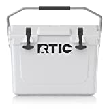 RTIC Hard Cooler 20 qt, White, Ice Chest with Heavy Duty Rubber Latches, 3 Inch Insulated Walls Keeping Ice Cold for Days, Great for The Beach, Boat, Fishing, Barbecue or Camping