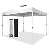 CROWN SHADES 10x10 Pop Up Canopy, Patented One Push Tent Canopy, Newly Designed Storage Bag, 8 Stakes, 4 Ropes, White