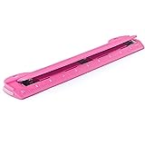 3 Hole Punch Pink, Portable Hole Puncher for 3 Ring Binder, 5 Sheets Capacity, Removable Chip Tray, 10” Ruler for School, Office, Also Available in Purple, Blue, Green, Red, Grey, 1 Pc-by Enday