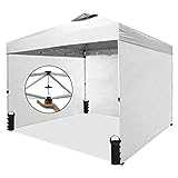 CROWN SHADES Comercial Canopy Top 10X10 (10x10 with 4 Sidewalls, White)