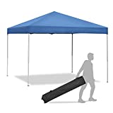 Smartxchoices Pop Up Canopy Tent - 10 x 10 FT Instant Outdoor Canopy with Wheeled Carry Bag , 4 Ropes, Straight Legs, Stakes,Height Adjustable Outdoor Tent Sun Protection Beach Shelter