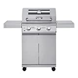 Monument Grills Larger 3-Burner Propane Gas Grills barbeque Stainless Steel Heavy-Duty Cabinet Style with LED Controls