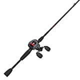 Quantum Invade Baitcasting Reel and Fishing Rod Combo, 6-Foot 6-Inch 1-Piece Baitcast Fishing Pole, Size 100 Reel, Right-Hand Retrieve, Complete with a 5-Bearing System, Dark Gray