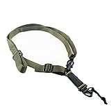 Traditional 2 Points Strap with Length Adjuster Metal Hook for Outdoors (Green)