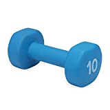 Dumbbell Hand Weight 10 lb - Neoprene Coated Exercise & Fitness Dumbbell for Home Gym Equipment Workouts Strength Training Free Weights for Women, Men (10 Pound, Blue)