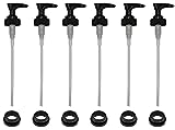 Creative Hobbies Black Plastic Dispenser Pumps with Screw Collars, Replacements for Soap and Lotion Jars or Bottles - 6 Sets