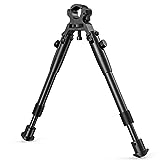 EZshoot 8-10 Inches Clamp-on Bipod for Rifles, Double Pads Round Barrel Mount Bipod, Adjustable Height Foldable Quick Release Bipod, Barrel Size: 0.43 to 0.75 Inch