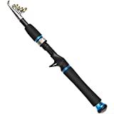 STARHUI Fishing Pole Telescopic Rod 24 Ton Carbon Fiber Ultralight Rods Convenience Travel Saltwater Freshwater Bass Salmon Trout Fishing（1.8M、2.1M、2.4M, Multiple Size Options）, Black-2.1M
