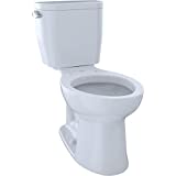 TOTO CST244EF#01 Entrada Two-Piece Elongated 1.28 GPF Universal Height Toilet, Cotton White