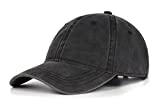 Zylioo Extra Big Washed Cotton Baseball Cap,Deep Ball Cap for Big Heads,Soft Crown Large Running Hat Black Gray