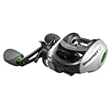 Quantum Energy S3 Baitcast Fishing Reel, Size 100 Reel, Right-Hand Retrieve, Continuous Anti-Reverse Clutch, Large EVA Handle Knobs, 6.3:1 Gear Ratio, 10 + 1 Bearings, Silver/Black