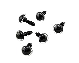 50PCS Clear and Black Plastic Safety Crystal Screw Doll Making Eyes with Washer DIY Sewing Crafting Buttons Craft Supply Puppet Teddy Bear Animal Stuffed Toys(Diameter 10mm)