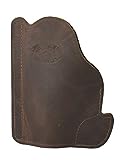 Barsony New Brown Leather Pocket Holster for Small .380 Ultra-Compact 9mm 40 45 Pistols (Kimber Micro 9mm)