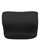 Ollie Arnes 4 Pieces or Single Strapless Bandeau Bra, Seamless Bralette for women, Bandeau Top for Junior and Plus Size BLACK One Size