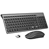 Wireless Keyboard and Mouse,J JOYACCESS 2.4G Ergonomic and Slim Wireless Keyboard Mouse Combo Designed for Computer,Windows, PC, Laptop,Tablet - Black Grey