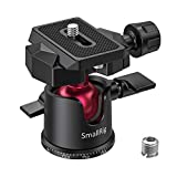 SmallRig Mini Ball Head, Tripod Head Camera 360° Panoramic with 1/4' Screw 3/8' Thread Mount and Arca-Type QR Plate Metal Ball Joint for Monopod, DSLR, Phone, Gopro, Max Load 4.4lbs/2kg - BUT2665