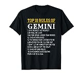 Top 10 Rules Of Gemini May 21 - June 21 T-shirt T-Shirt