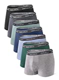 DAVID ARCHY Men's 7 Pack Colorful Underwear Soft Comfy Breathable Bamboo Rayon Trunks No Fly (L, Multicoloured)