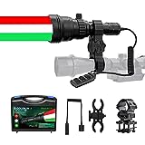 Odepro KL62Plus 3-Color-in-1 (Red, White, Green) Zoomable Scope Mount Hunting Light Predator Flashlight with Intensity Control for Hog Coyote Varmint Hunting