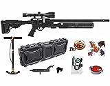 Hatsan Factor RC PCP .22 Caliber Air Rifle w/ Scope and 250x Pellets and Hard Case and Hand Pump and Paper Targets Bundle