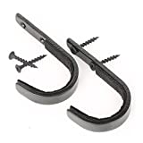 Z-FIRST Gun Rack Shotgun Hooks Rifle Hangers Archery Bow Felt Lined Wall Mount Storage (A-Black)