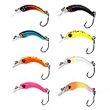 HENCETO Fishing Lures Crankbaits Set Hard Bait Vib Micro Lure Topwater Lures with Treble Hook Life-Like Swimbait Fishing Bait for Bass Trout Walleye Redfish Freshwater Saltwater (8-pcs-minuo)