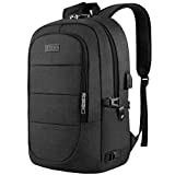 AMBOR Travel Laptop Backpack,17.3 inch Anti Theft Business Laptop Backpack with USB Charging Port and Headphone Interface , College School Backpack for Men & Women,Black