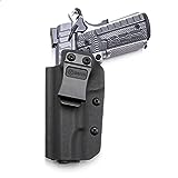 GRITR IWB Kydex Left Hand Handgun Holster for Men & Women Concealed Carry Compatible with 1911 Models | Open Bottom, Optic Cut & Adjustable Retention