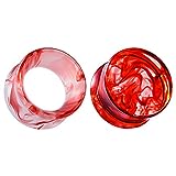COOEAR 2 Pairs Matched Set Gauges for Ears Flesh Tunnels Kits Plugs Earrings Red Acrylic Ear Expander Stretchers Piercing.