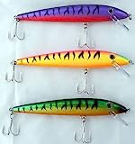 BHtackle 3 New 7 INCH Musky Muskie Lures CRANKBAIT Rattle Catfish Northern Pike Yellow