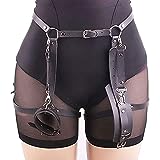 Punk Leather Lingerie for Women, Gothic Garter Belts Adjustable Body Belt Party Sexy Body Chain Women's Exotic Apparel